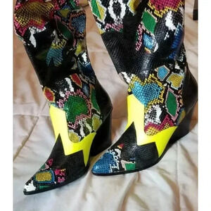 Colorful thighhigh cowgirl cowboy boots